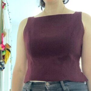 Braemar Petites Burgundy Wool Corset Top